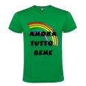 T-SHIRT RAINBOW MAN ANDRÀ TUTTO BENE VERDE