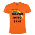 T-SHIRT RAINBOW MAN ANDRÀ TUTTO BENE ARANCIO