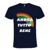 T-SHIRT RAINBOW MAN ANDRÀ TUTTO BENE BLU SCURO