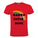T-SHIRT RAINBOW MAN ANDRÀ TUTTO BENE ROSSO
