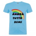 T-SHIRT RAINBOW MAN ANDRÀ TUTTO BENE AZZURRO