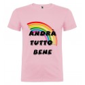 T-SHIRT RAINBOW MAN ANDRÀ TUTTO BENE ROSA