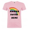 T-SHIRT RAINBOW MAN ANDRÀ TUTTO BENE ROSA