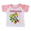 Mini t-shirt bimbo a bordo con maniche rosa chiaro