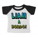 Mini t-shirt bimbo a bordo con maniche nero