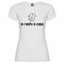 T-SHIRT PERSONALIZZATA CON TESTO IO RESTO A CASA ADRÀ TUTTO BENE BIANCO