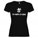 T-SHIRT PERSONALIZZATA CON TESTO IO RESTO A CASA ADRÀ TUTTO BENE NERO