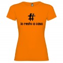 T-SHIRT PERSONALIZZATA CON TESTO IO RESTO A CASA ADRÀ TUTTO BENE ARANCIO