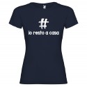 T-SHIRT PERSONALIZZATA CON TESTO IO RESTO A CASA ADRÀ TUTTO BENE BLU
