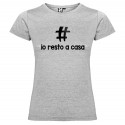 T-SHIRT PERSONALIZZATA CON TESTO IO RESTO A CASA ADRÀ TUTTO BENE GRIGIO