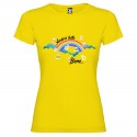 T-SHIRT PERSONALIZZATA ANDRÀ TUTTO BENE ARCOBALENO NUOVOLE BOLLE GIALLO