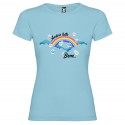 T-SHIRT PERSONALIZZATA ANDRÀ TUTTO BENE ARCOBALENO NUOVOLE BOLLE AZZURRO