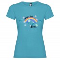 T-SHIRT PERSONALIZZATA ANDRÀ TUTTO BENE ARCOBALENO NUOVOLE BOLLE TURCHESE