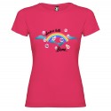 T-SHIRT PERSONALIZZATA ANDRÀ TUTTO BENE ARCOBALENO NUOVOLE BOLLE ROSA FUCSIA