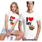 T-shirt di Coppia Donna Uomo Io Amo il Mio Re o Regina