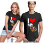 T-shirt di Coppia Donna Uomo Io Amo il Mio Re o Regina