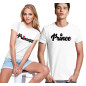 T-shirt di Coppia Stampa Princess e Prince Uomo Donna