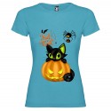 T-SHIRT PERSONALIZZATA DONNA HALLOWEEN TURCHESE