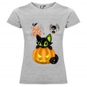 T-SHIRT PERSONALIZZATA DONNA HALLOWEEN GRIGIO