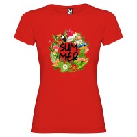 T-SHIRT CON STAMPA SUMMER ESTATE ROSSO