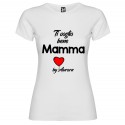 T-SHIRT PERSONALIZZATA DONNA TI VOGLIO BENE MAMMA BIANCO