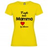 T-SHIRT PERSONALIZZATA DONNA TI VOGLIO BENE MAMMA GIALLO
