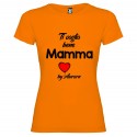 T-SHIRT PERSONALIZZATA DONNA TI VOGLIO BENE MAMMA ARANCIO