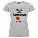 T-SHIRT PERSONALIZZATA DONNA TI VOGLIO BENE MAMMA GRIGIO