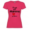 T-SHIRT PERSONALIZZATA DONNA TI VOGLIO BENE MAMMA ROSA FUCSIA