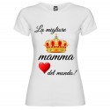 T-SHIRT PERSONALIZZATA MIGLIOR DONNA MAMMA DEL MONDO BIANCO