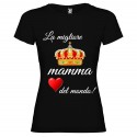 T-SHIRT PERSONALIZZATA MIGLIOR DONNA MAMMA DEL MONDO BIANCO NERO