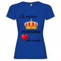 T-SHIRT PERSONALIZZATA MIGLIOR DONNA MAMMA DEL MONDO BLU ROYAL