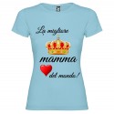 T-SHIRT PERSONALIZZATA MIGLIOR DONNA MAMMA DEL MONDO AZZURRO
