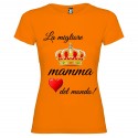 T-SHIRT PERSONALIZZATA MIGLIOR DONNA MAMMA DEL MONDO ARANCIO