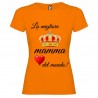 T-SHIRT PERSONALIZZATA MIGLIOR DONNA MAMMA DEL MONDO ARANCIO