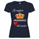 T-SHIRT PERSONALIZZATA MIGLIOR DONNA MAMMA DEL MONDO BLU NAVY