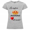 T-SHIRT PERSONALIZZATA MIGLIOR DONNA MAMMA DEL MONDO GRIGIO