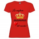 T-SHIRT PERSONALIZZATA MIGLIOR DONNA MAMMA DEL MONDO ROSSO