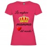 T-SHIRT PERSONALIZZATA MIGLIOR DONNA MAMMA DEL MONDO ROSA FUCSIA