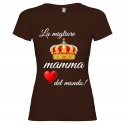T-SHIRT PERSONALIZZATA MIGLIOR DONNA MAMMA DEL MONDO MARRONE