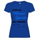 T-SHIRT PERSONALIZZATA DONNA QUESTA È UNA MAMMA SPECIALE BLU ROYAL