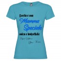 T-SHIRT PERSONALIZZATA DONNA QUESTA È UNA MAMMA SPECIALE TURCHESE