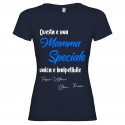T-SHIRT PERSONALIZZATA DONNA QUESTA È UNA MAMMA SPECIALE BLU NAVY