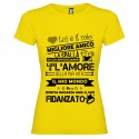 T-SHIRT PERSONALIZZATA IL FIDANZATO MIGLIORE AMICO COLORE GIALLO