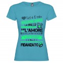 T-SHIRT PERSONALIZZATA IL FIDANZATO MIGLIORE AMICO COLORE TURCHESE