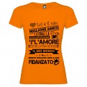 T-SHIRT PERSONALIZZATA IL FIDANZATO MIGLIORE AMICO COLORE ARANCIO
