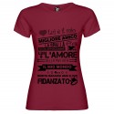 T-SHIRT PERSONALIZZATA IL FIDANZATO MIGLIORE AMICO COLORE BORDEAUX