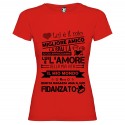 T-SHIRT PERSONALIZZATA IL FIDANZATO MIGLIORE AMICO COLORE ROSSO