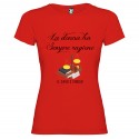 T-SHIRT PERSONALIZZATA LA DONNA HA SEMPRE RAGIONE COLORE ROSSO