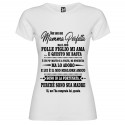 T-shirt personalizzata con scritta non sono una mamma perfetta ma il mio folle figlio mi ama e questo mi basta... colore bianco